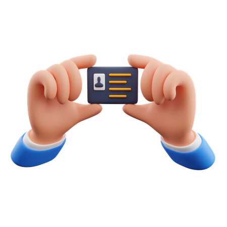 Hands holding identity card  3D Icon