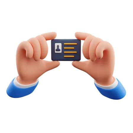 Hands holding identity card  3D Icon