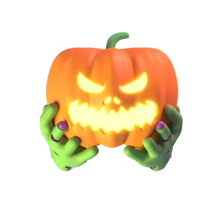 Hands Holding Pumpkin  3D Icon