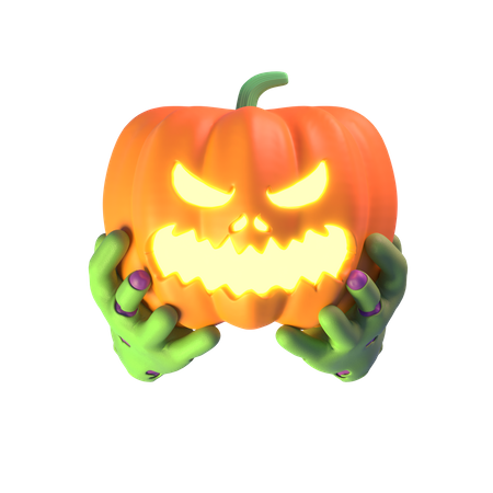 Hands Holding Pumpkin 3D Icon