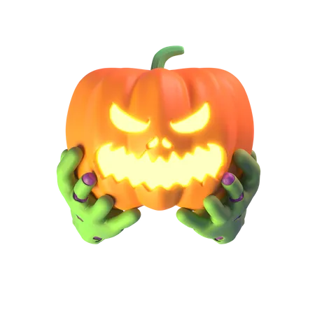 Hands Holding Pumpkin 3D Icon