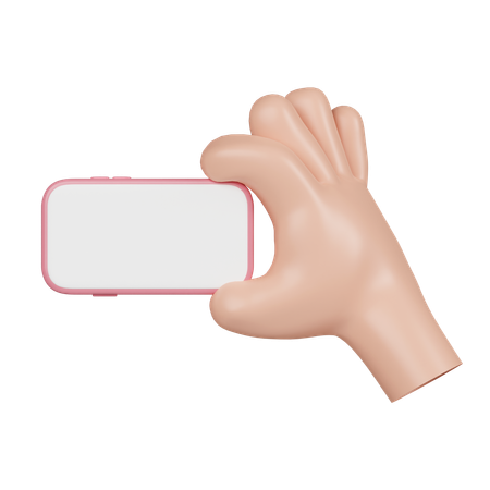 Hands holding smartphone with blank screen  3D Icon