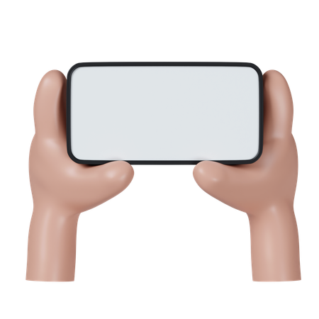 Hands holding smartphone with blank screen  3D Icon