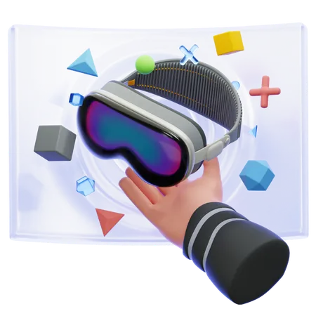 Hands Holding Virtual Reality Glasses  3D Icon