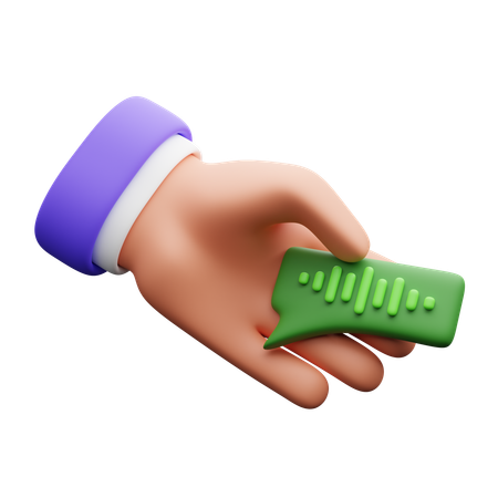 Hands Holding Voice Speech Bubble  3D Icon