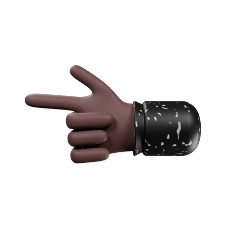 Hands pointing index finger to left side 3D Illustration