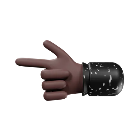 Hands pointing index finger to left side 3D Illustration