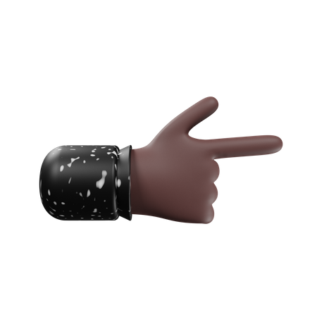 Hands pointing index finger to right side  3D Illustration