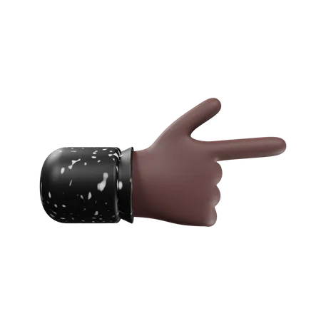 Hands pointing index finger to right side  3D Illustration