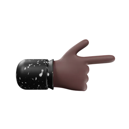 Hands pointing index finger to right side 3D Illustration