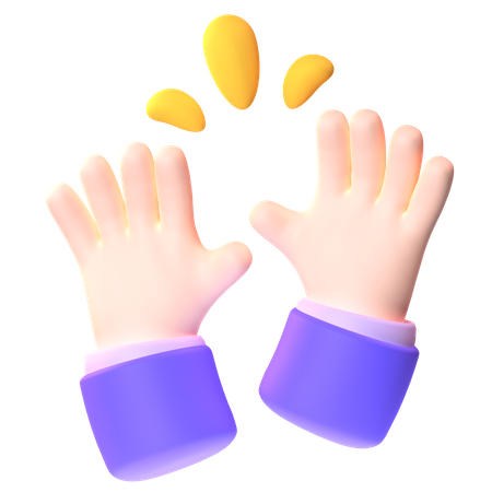 Hands Raised In Celebration  3D Icon