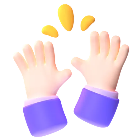 Hands Raised In Celebration  3D Icon