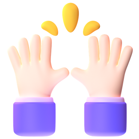 Hands Raised In Celebration  3D Icon