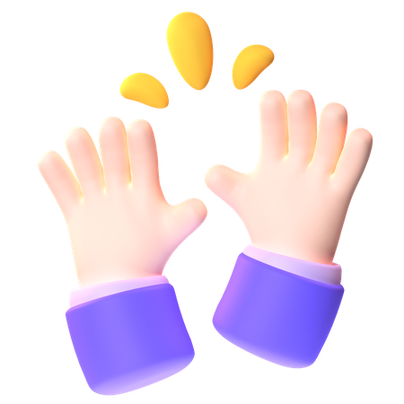 Hands Raised In Celebration  3D Icon