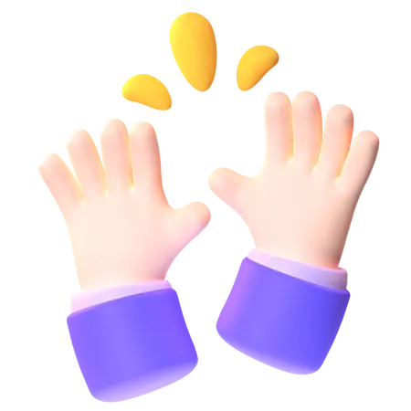 Hands Raised In Celebration 3D Icon