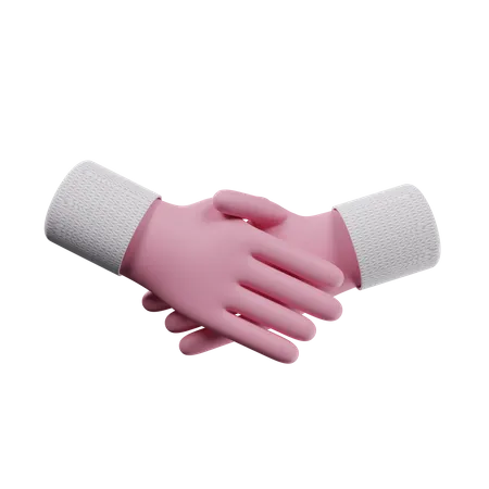 Hands Shaking In Agreement 3D Illustration