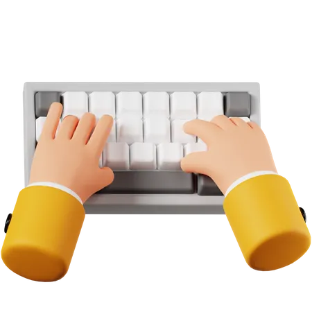 Hands Typing On Keyboard  3D Icon