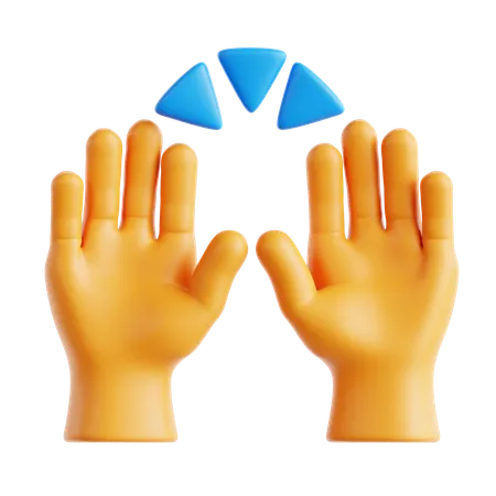 Hands Up Emoji  3D Icon