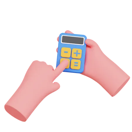 Hands Using A Calculator  3D Icon
