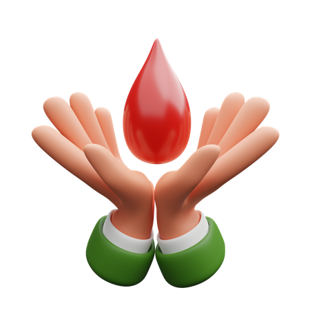 Hands With Blood  3D Icon
