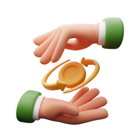 Hands With Coin  3D Icon