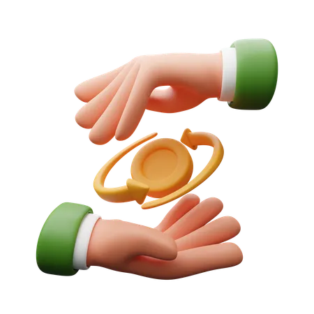 Hands With Coin  3D Icon