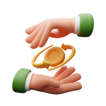 Hands With Coin  3D Icon