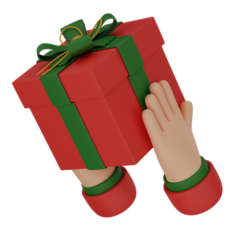 Hands With Gift Box  3D Icon