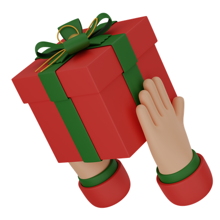 Hands With Gift Box 3D Icon