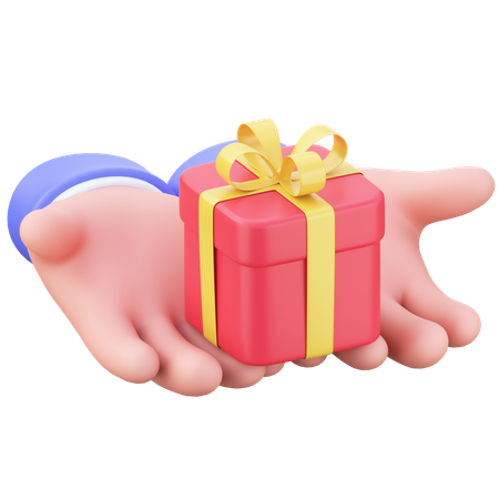 Hands With Giftbox  3D Icon