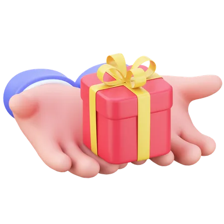 Hands With Giftbox  3D Icon