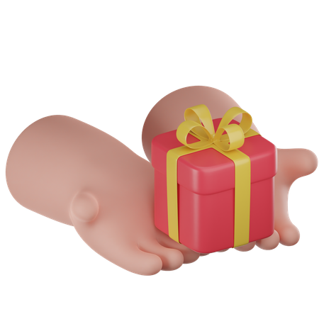 Hands With Giftbox  3D Icon