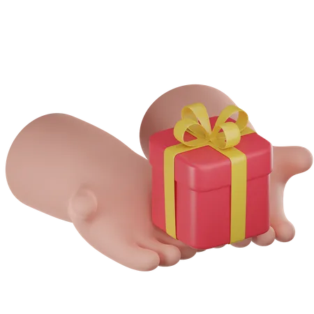 Hands With Giftbox  3D Icon