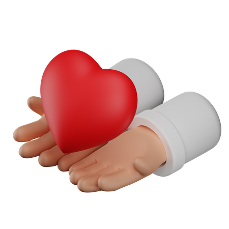 Hands with heart  3D Icon