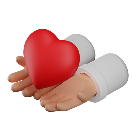 Hands with heart  3D Icon