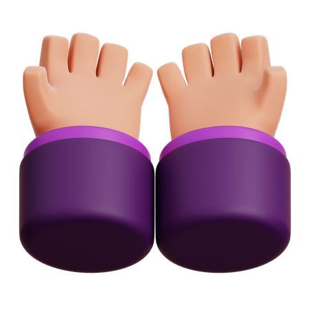 Hands With Purple Sleeves  3D Icon