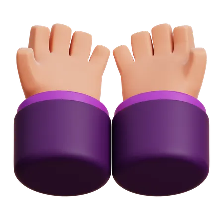 Hands With Purple Sleeves  3D Icon