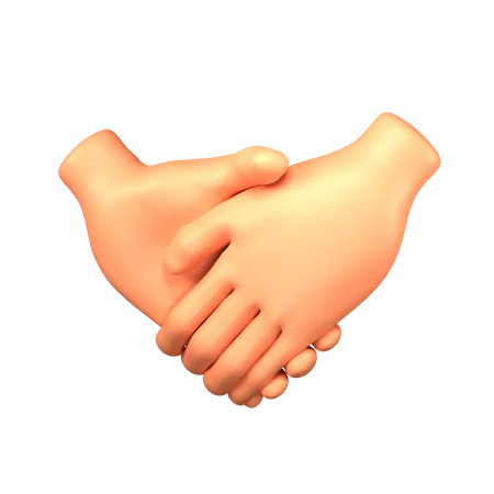Handshake hand gesture 3D Illustration
