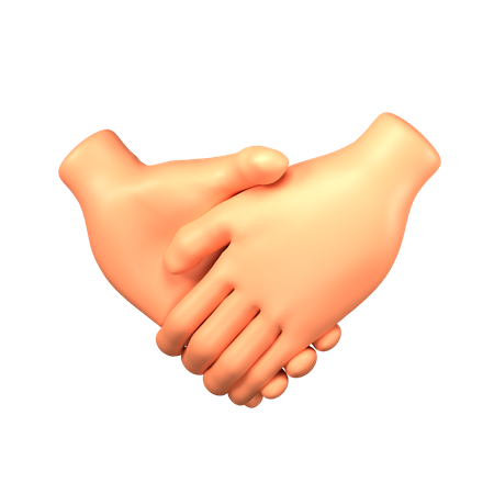 Handshake hand gesture  3D Illustration