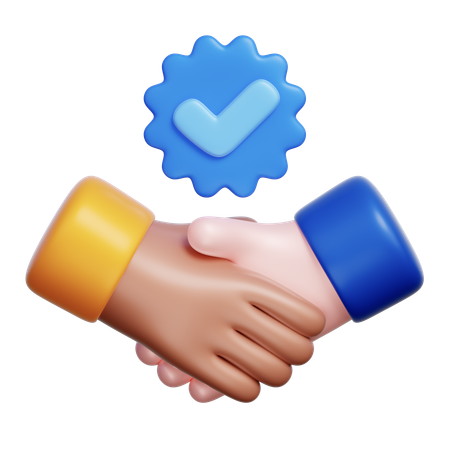 Handshake with Verification  3D Icon