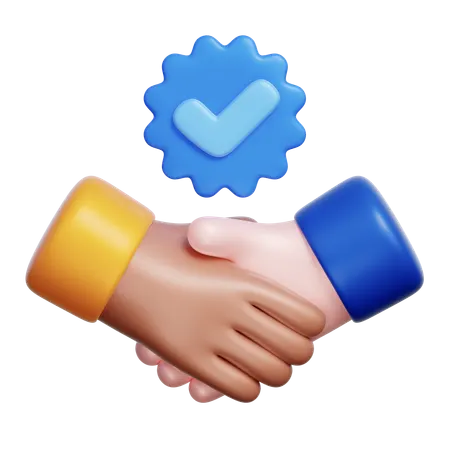 Handshake with Verification  3D Icon