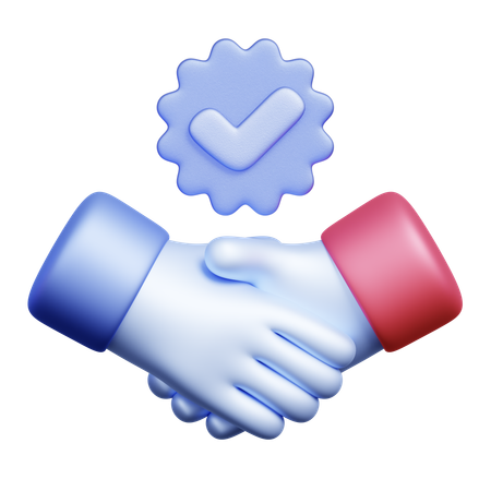 Handshake with Verification  3D Icon