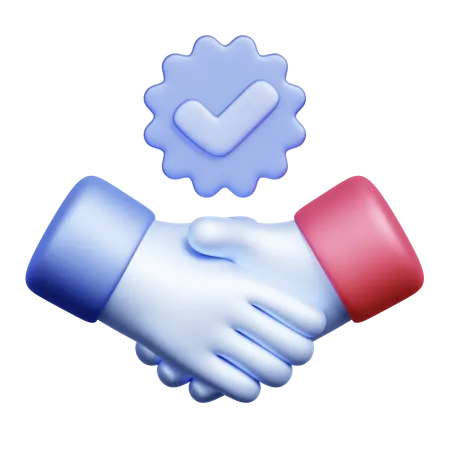 Handshake with Verification  3D Icon