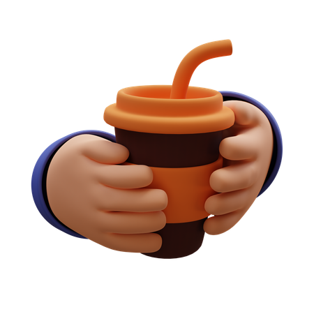 Handsholding Coffee Cup  3D Icon