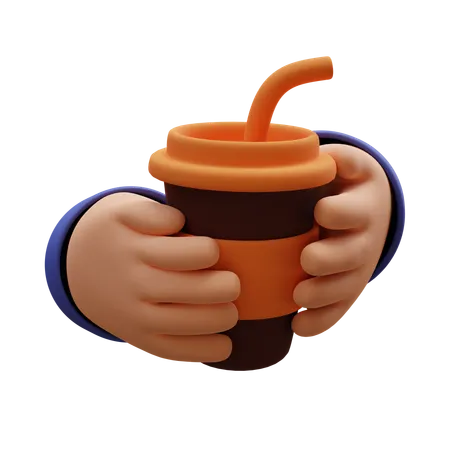 Handsholding Coffee Cup  3D Icon