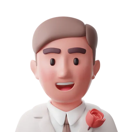 Handsome Groom 3D Icon