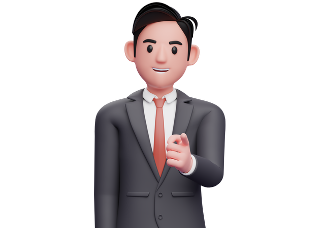 Handsome man Pointing to the camera  3D Illustration