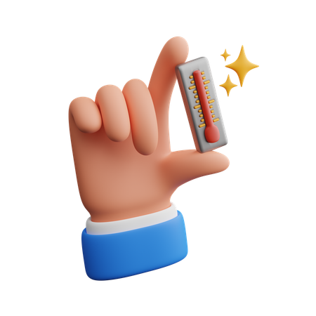 Hand hält Thermometer  3D Icon