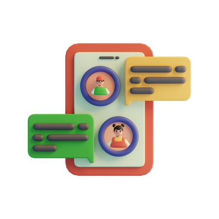 Mobiler Chat  3D Icon