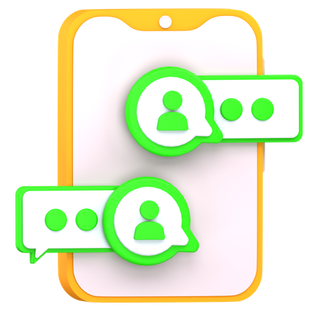 Mobiler Chat  3D Icon